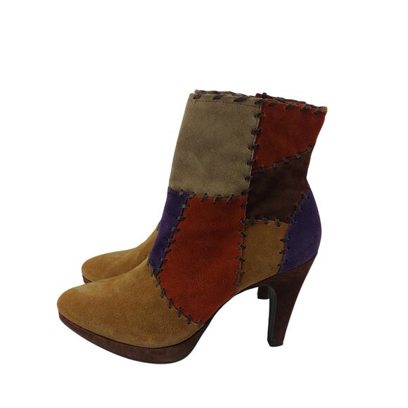 Gianni Bini Shoes - Gianni Bini Womens Patch Suede Booties Size 8M